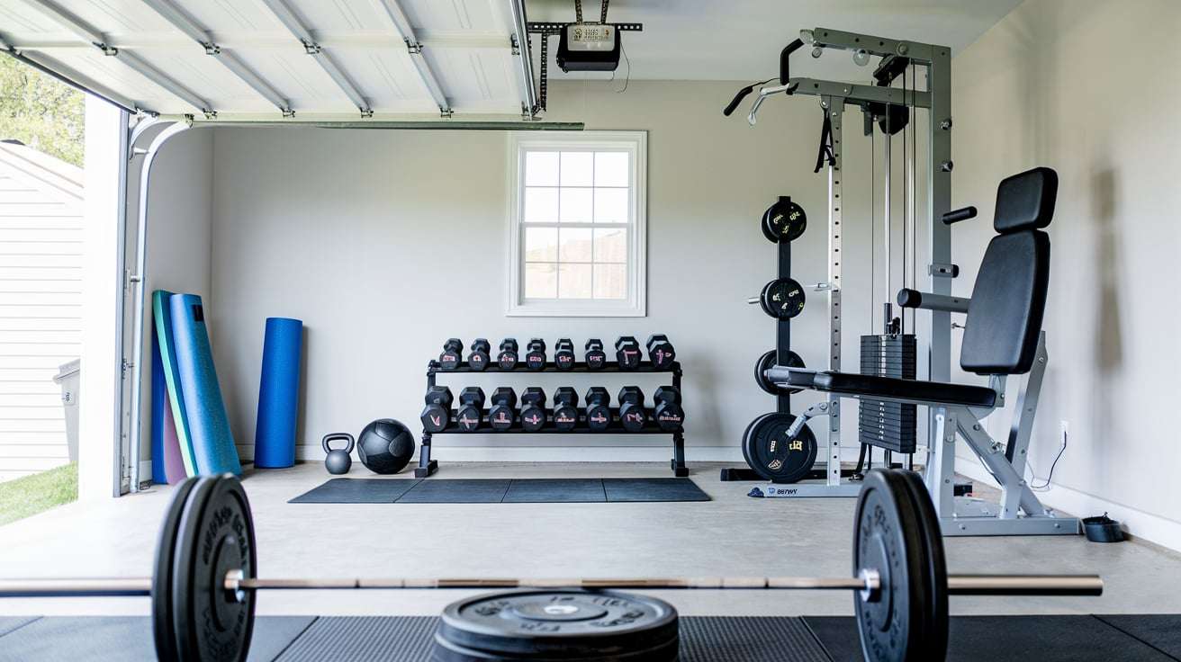 half garage gym ideas