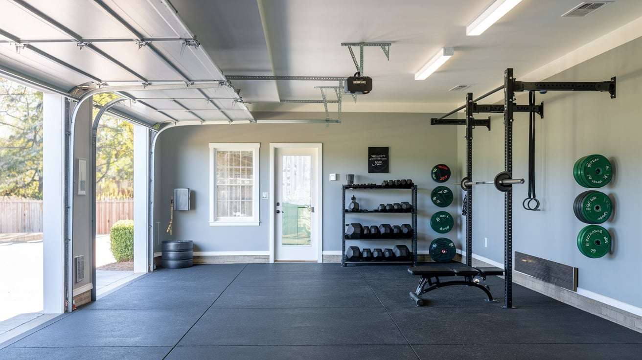 half garage gym ideas